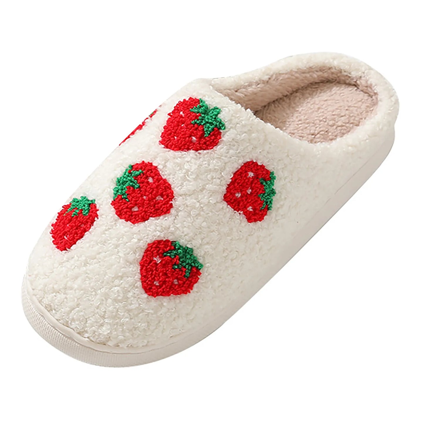 Erdbeeren - Warme Bequeme Winter Hallenschuhe Damen // Strawberries - Warm Comfortable Winter Indoor Shoes Women